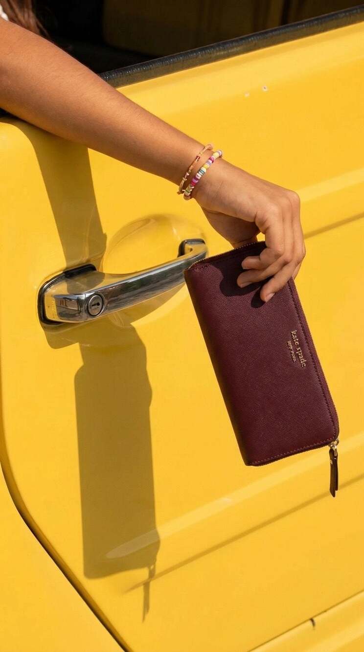 Kate Spade New York Spencer Zip Around Continental Wallet Deep Berry
